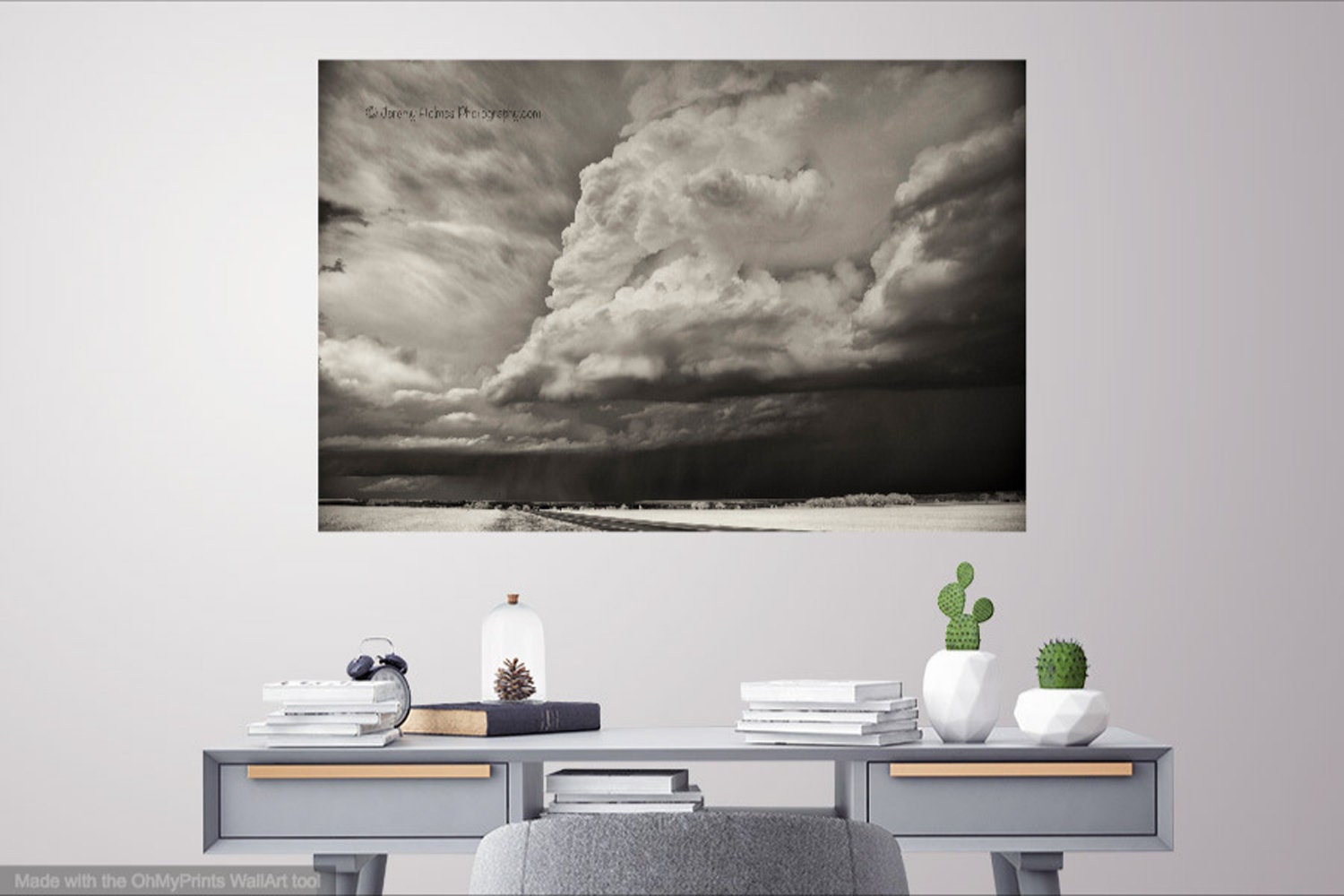 Oklahoma Supercell Thunderstorm Black and White Fine Art