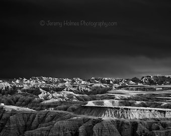 Bandlands North Dakota black and white fine art photography print