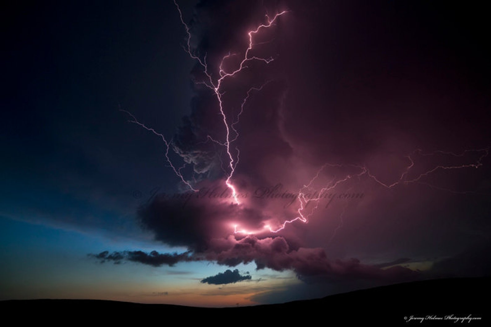 Fine Art Print of an Amazing Supercell Thunderstorm With Lightning in ...