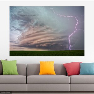 Supercell Thunderstorm With Lightning Bolt in Nebraska Fine Art ...