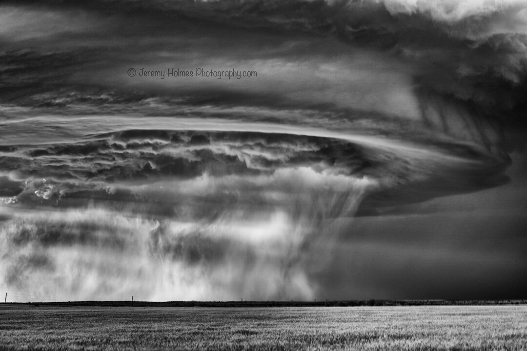 Texas Supercell Thunderstorm Black and White Fine Art Photography Print ...