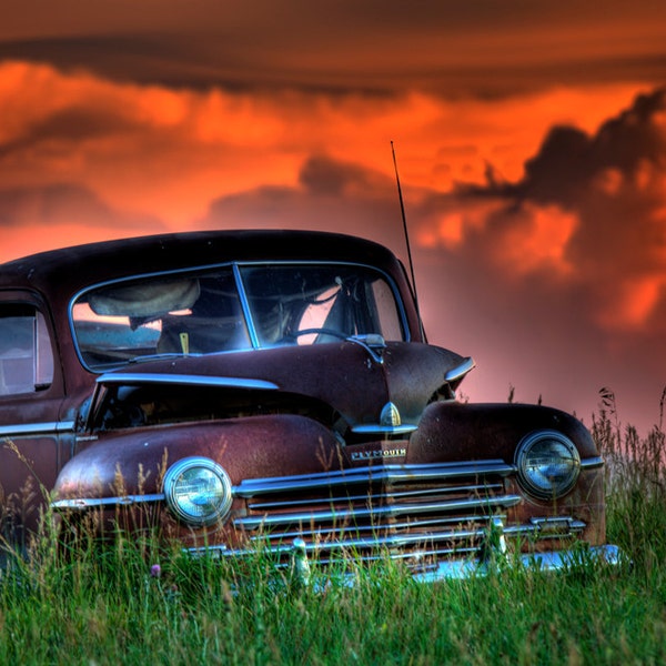 abandon car  fine art photography print,