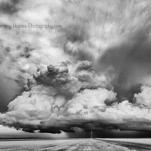 Colorado supercell fine art black and white photography print