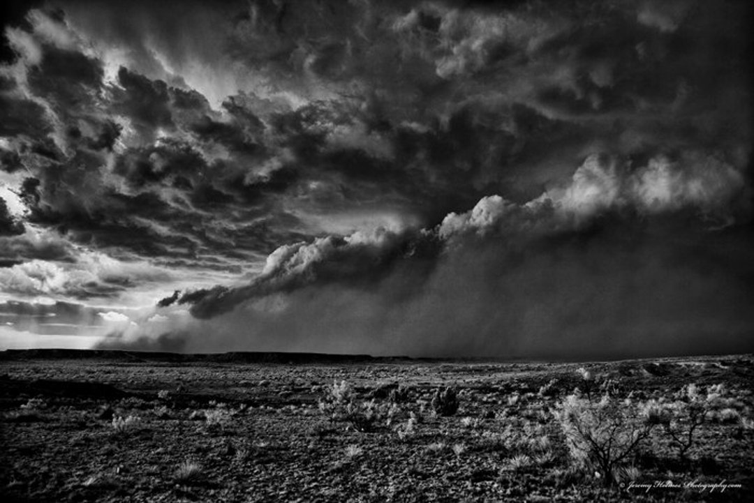 Fine Art Black and White Print of a Supercell Thunderstorm in TX - Etsy