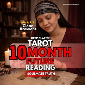 Lectura de tarot para el futuro a 10 meses, predicción psíquica a la misma hora, guía detallada para la vida y las relaciones.