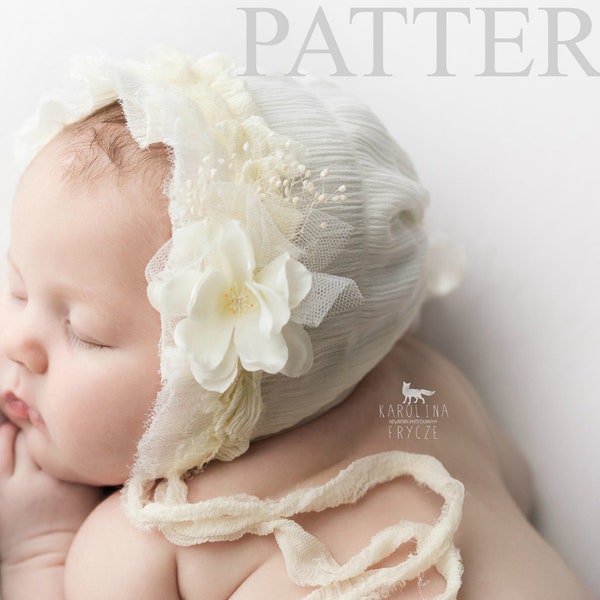 Newborn Prop Pattern, Photography Props, Photo Prop Sewing Pattern, Newborn Bonnet Pattern, Baby Bonnet Sewing Pattern, Baby Sewing Tutorial