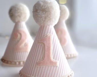 Pink Strawberry 1st Birthday Party Hat: Handcrafted Cotton Cake Smash Crown