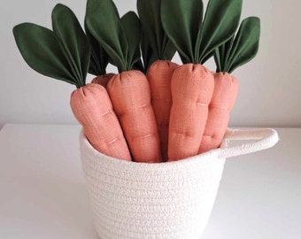 Stuffed Linen Play Food Carrots: Toy Kitchen, Easter Decor
