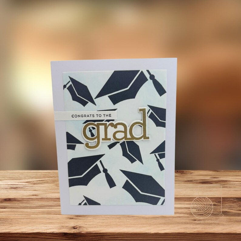 Spell Graduation Handmade Graduation Card: Gold Congrats Grad, Flying Cap Design - Etsy