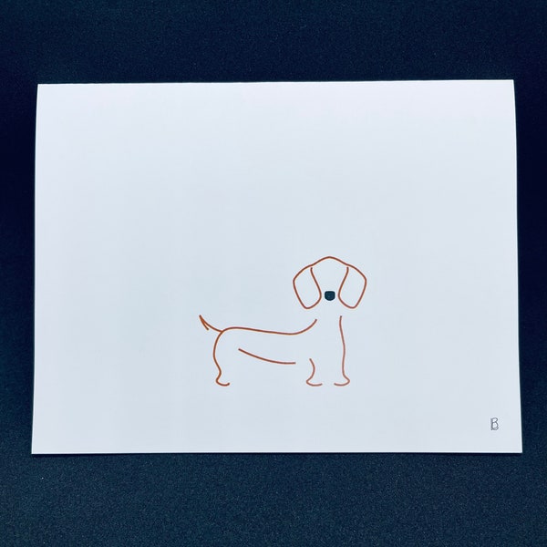 Dachshund Note Card Etsy