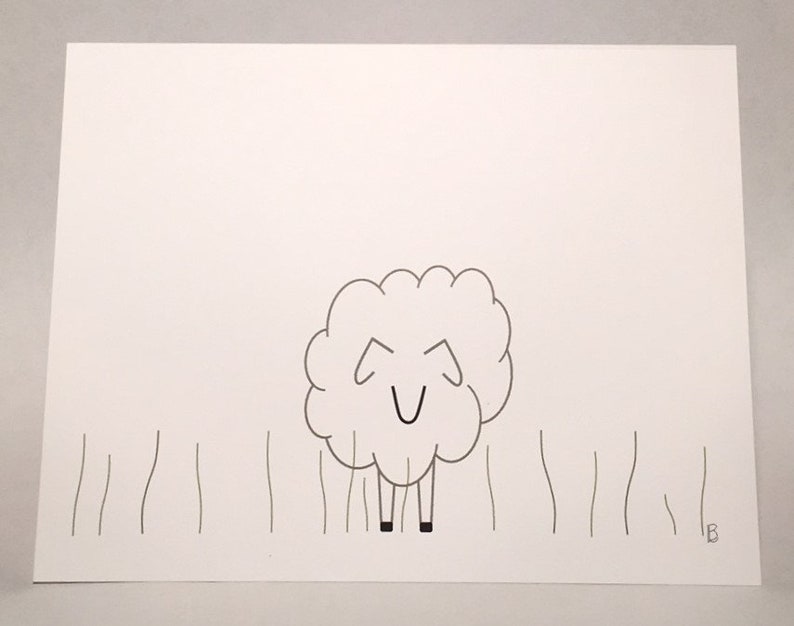 Sheep Custom Blank Notecards Set of 8 image 1