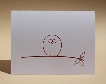 Owl - Brown - Blank White Note Cards - Set of 8