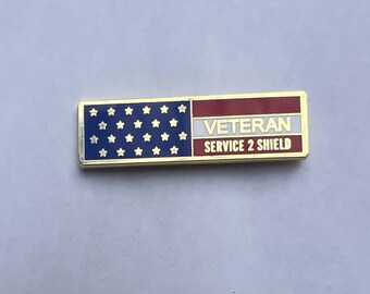 Service 2 Shield Veteran Lapel Pin