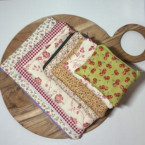 Handmade Fabric Zipper Pouch & Sleeve | Makeup Bag, Pencil Case, Glasses Case | Kindle iPad Laptop Sleeve | Padded Cotton