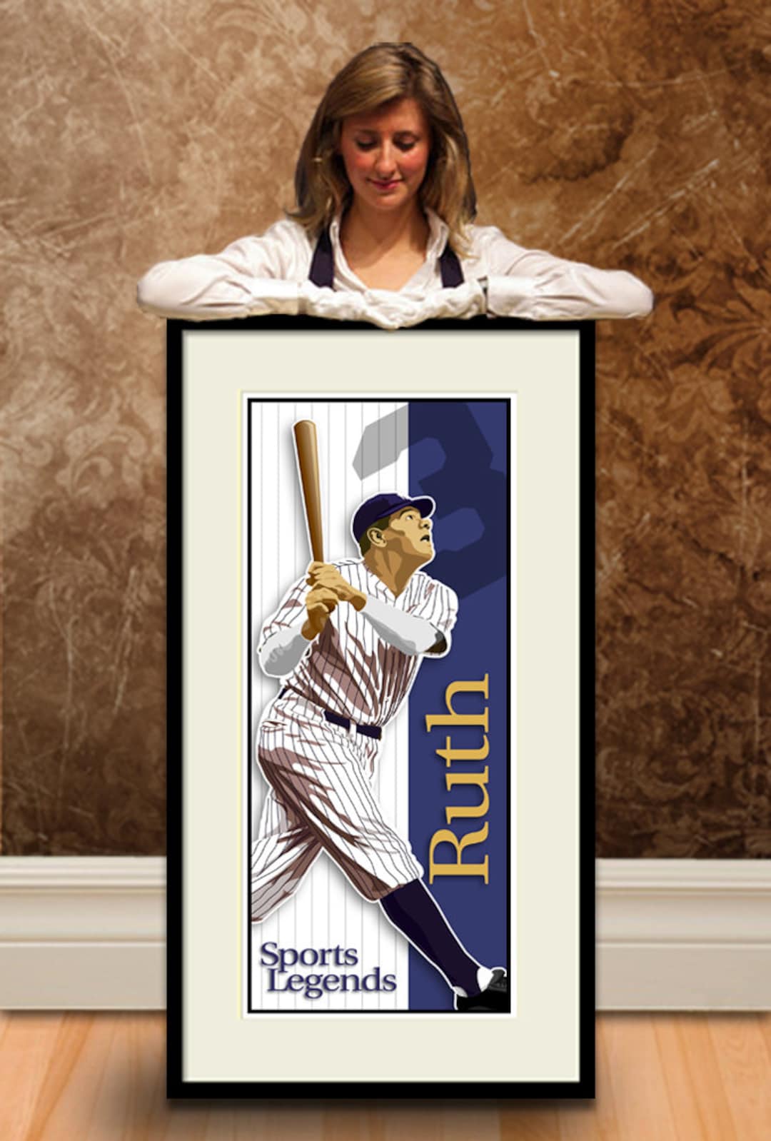 Babe Ruth New York Yankees Baseball Print Hall of Fame Cooperstown ...