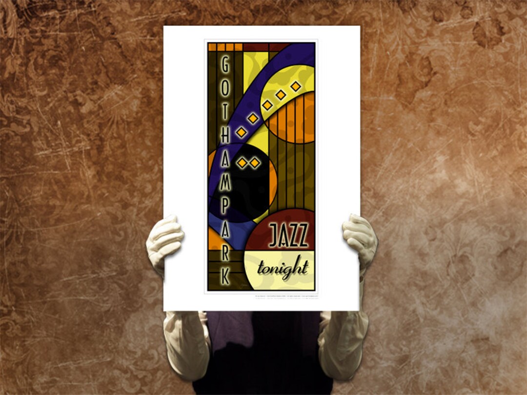 1920s 1930s Jazz Print Art Deco Modern Retro Cotton Club Vintage Harlem ...