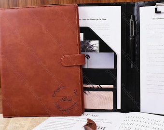 Portafolio de cuero A4 personalizado, Portafolio de cuero personalizado, Organizador de cuero, Regalo de empresa, Regalo corporativo, Regalo para él, Regalo de San Valentín