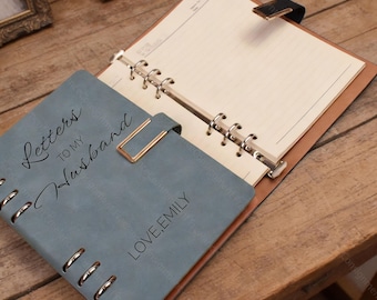 Diario de cartas a mi esposo, diario de recuerdos personalizado para mi esposo, regalos de boda, regalo de aniversario, regalos de esposa para mi esposo, regalos de San Valentín