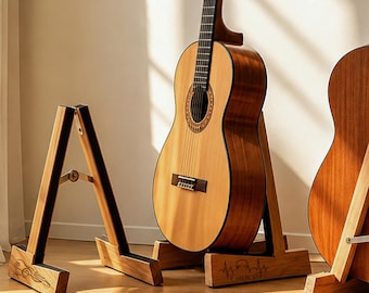 Personalized Engraved Wooden Foldable Guitar Stand,Custom Portable Guitar Holder,Instrument Stand,Guitar Player Gift for Him,Graduation Gift