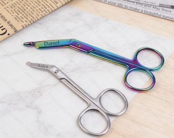 Pinzas hemostáticas grabadas personalizadas de 5.5"/4.3", para estudiantes de enfermería, tijeras de vendaje, enfermero/a técnico/a veterinario/a, regalo para estudiantes de medicina, regalo personalizado.