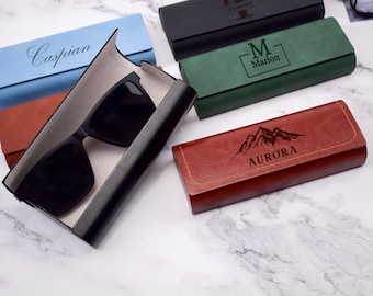 Estuche de cuero personalizado para gafas, estuche de cuero personalizado para gafas de sol, estuche para gafas, estuche unisex para gafas, regalo para hombre, regalo para padrinos de boda, regalo para papá, regalo para mamá