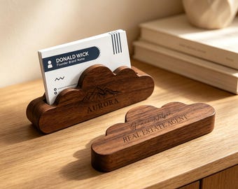 Personalized Wooden Business Card Case,Custom Card Holder,Multiple Business Card Holder,Desk Card Organizer, Desk Accessory,Office Gift
