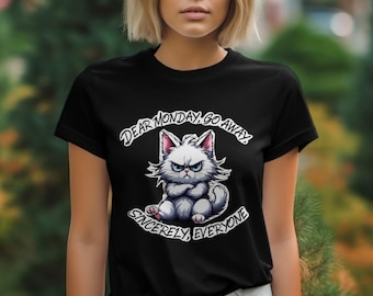 Grumpy Cat T-Shirts, Dear Monday Go Away Tees, Funny Cat Lover Gifts, Sarcastic Cat Apparel, Everyone Hates Mondays, Cute Kitten Designs