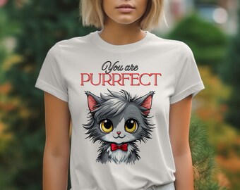 Purrfect Cat T-Shirt, Cute Kitten Tee, Adorable Cat Lover Gift, Pet Owner Apparel, You Are Purrfect Shirt