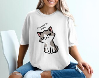 Grumpy Cat Image for Other, Sassy Feline Design, Cartoon Pet Graphic, Snarky Kitty Art, Too Cute to Care, Funny Cat Lover Gift