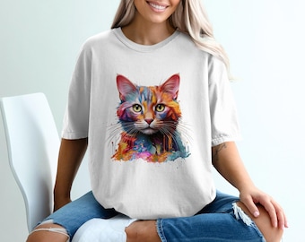 Colorful Cat Other Print, Abstract Pet Portrait, Modern Animal Art, Home Decor, Vibrant Cat Design