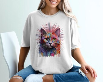 Colorful Cat Other, Abstract Cat Art, Rainbow Pet Design, Vibrant Animal Gift, Modern Kitty Decor, Unique Other Design