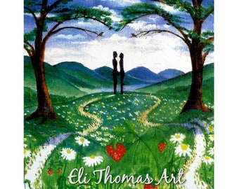 Hearts print , Valentines Day gift, Wedding,  Anniversary  , Hearts love art print , Couples art  , Native American art , print Eli Thomas