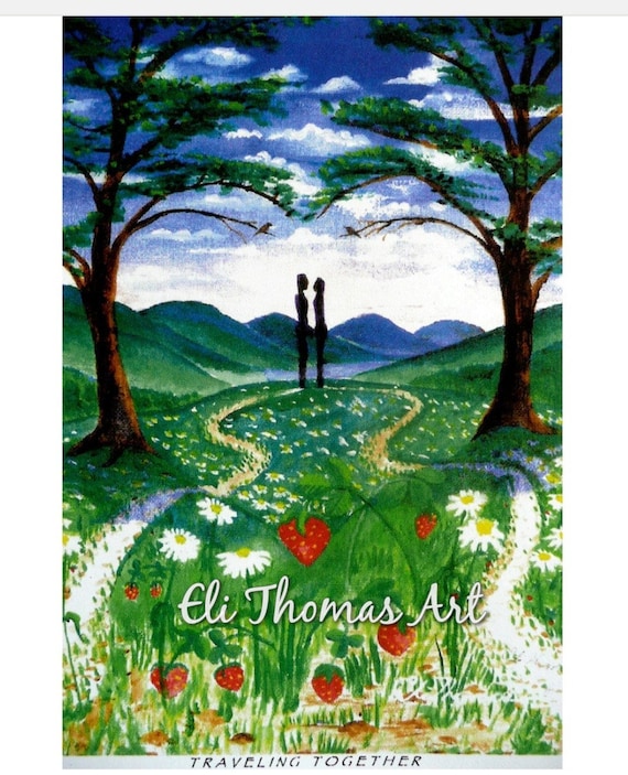 Gift for wife ,anniversary, gift ideas, love art, Partners gift, Native  American art print Eli Thomas Art, home decor,Traveling together