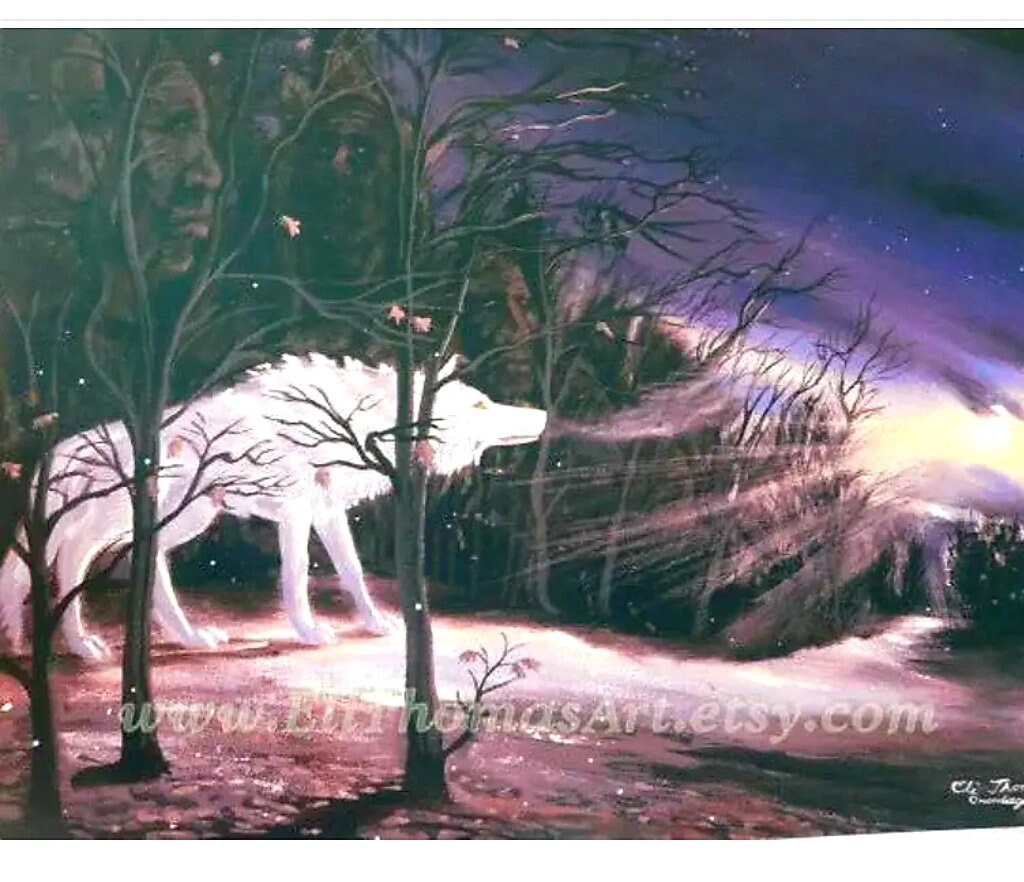 Wolves art, animal art wolves , Eli Thomas Art , totem animal, Native  American nature art , wildlife art. wolf lovers gift idea, animals -  .br