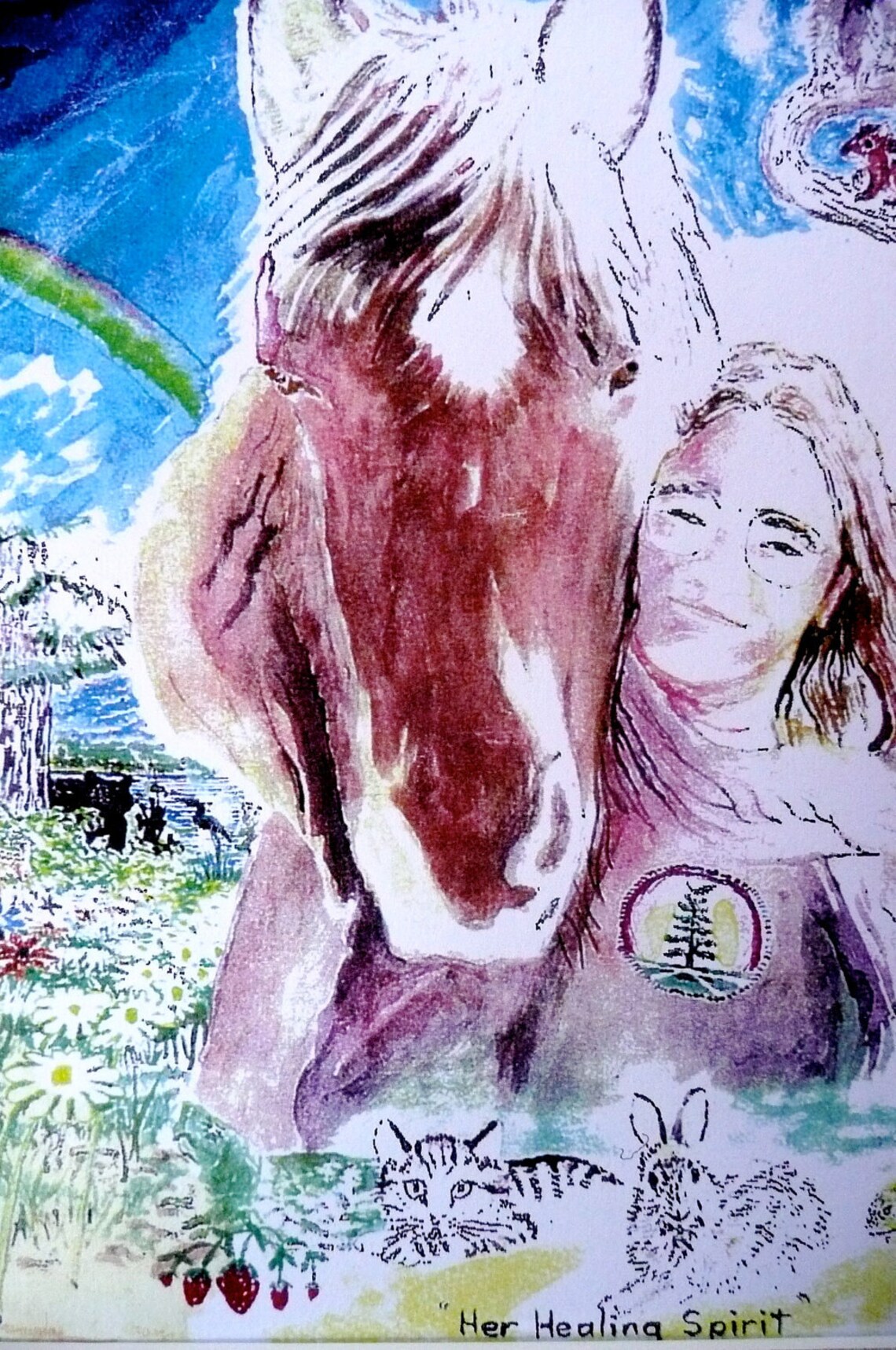 Horse art Animal art Veterinarian gift idea Healing Spirit Etsy
