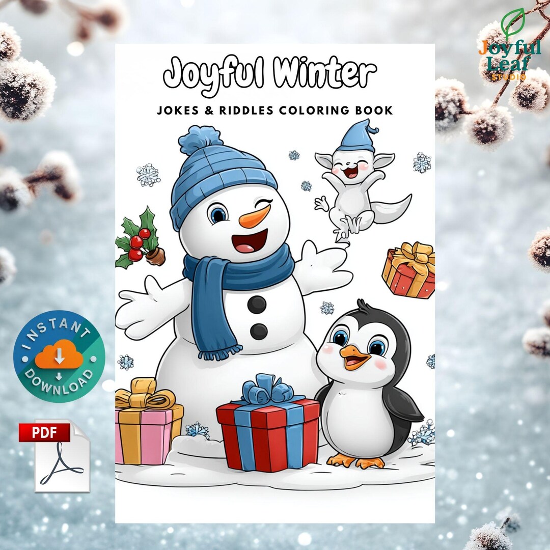 Winter Coloring Riddles Winter Jokes & Riddles Coloring Book – Kids Holiday Activity (PDF) - Etsy