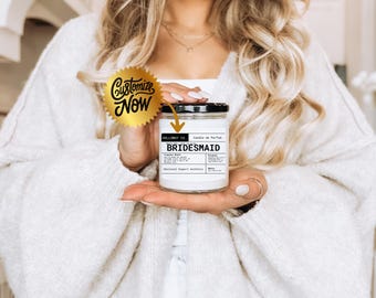 Bridesmaid Gift Soy Candle – Relaxation Aroma, Wedding Favor
