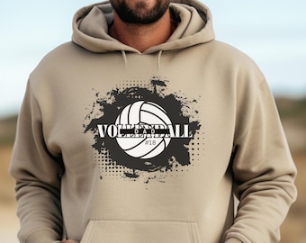 Volleyball Dad Hoodie, Custom Jersey Number, Team Colors