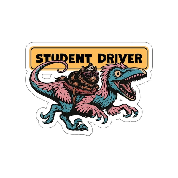 Dungeon Crawler Carl Princess Donut and Mongo Student Driver Die Cut Vinyl Sticker