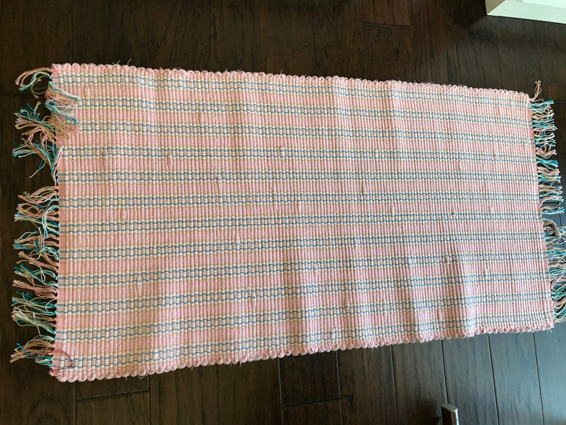 Handwoven Rag Rug Woven Rug Repurposed Recycled Fabrics. A Etsy