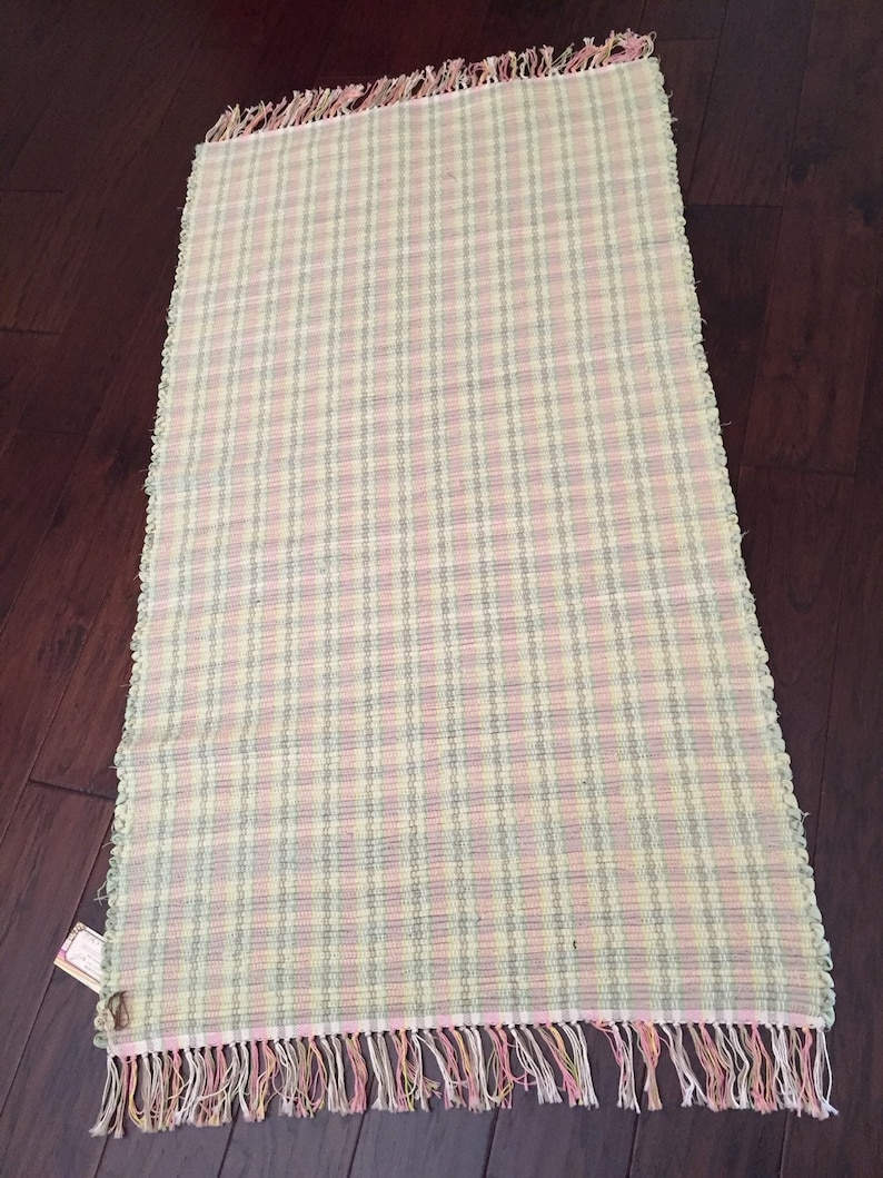 Handwoven Rag Rug Woven Rug Repurposed Recycled Fabrics in Etsy