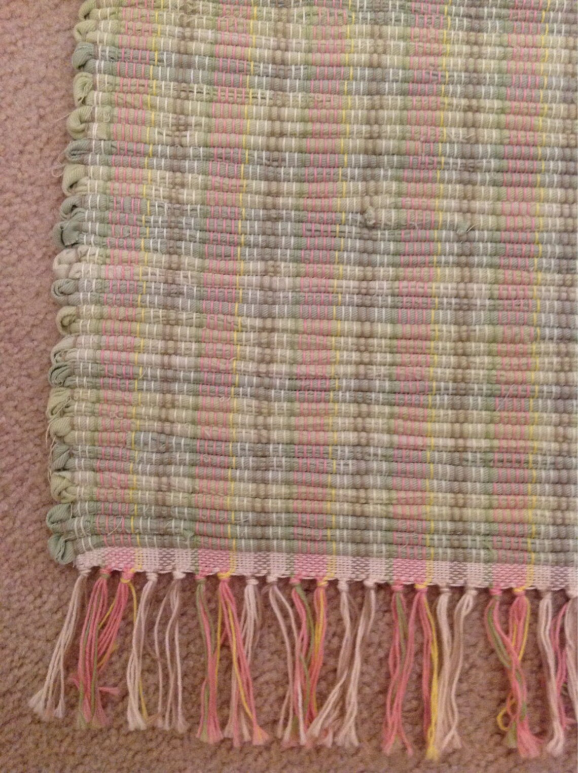 Handwoven Rag Rug Woven Rug Repurposed Recycled Fabrics in Etsy