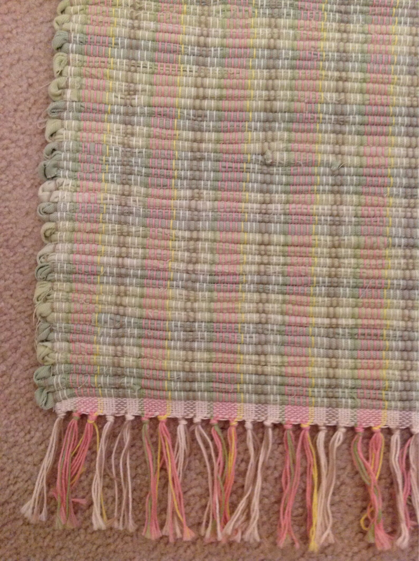 Handwoven Rag Rug Woven Rug Repurposed Recycled Fabrics in Etsy