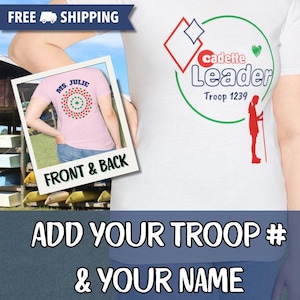Girl Scout Cadette Troop Leader Personalized T-Shirt - Front & Back
