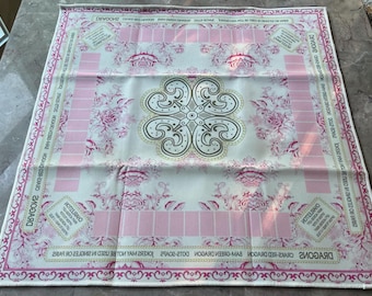Tapete de mahjong japonés chinoiserie con estampado floral rosa