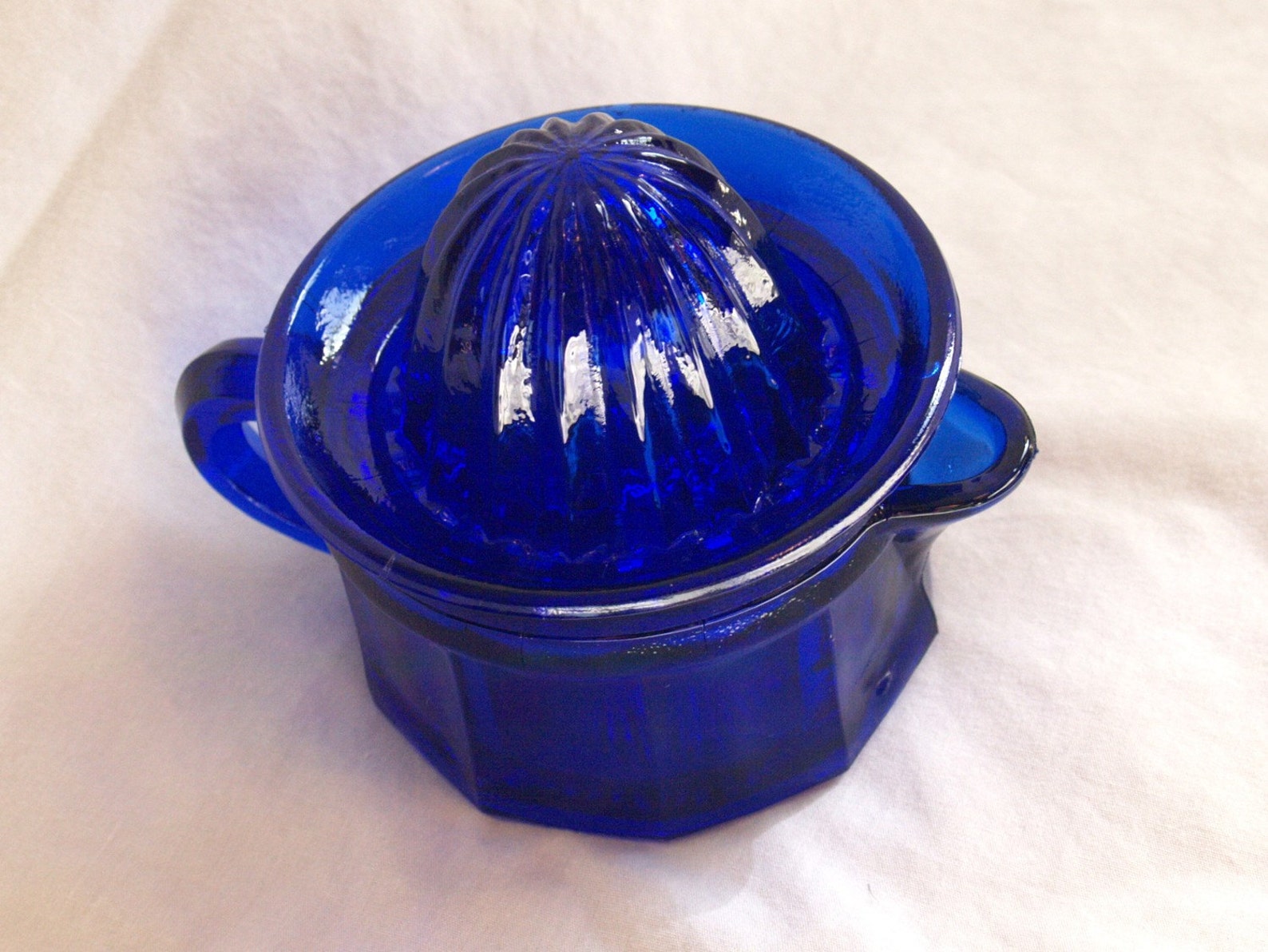 Vintage Citrus juicer with cup. Cobalt Blue. Etsy