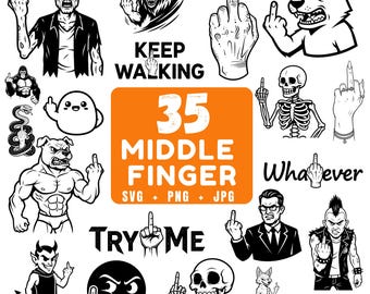 Edgy Middle Finger SVG Bundle | 35 Bold Designs (Digital Download)