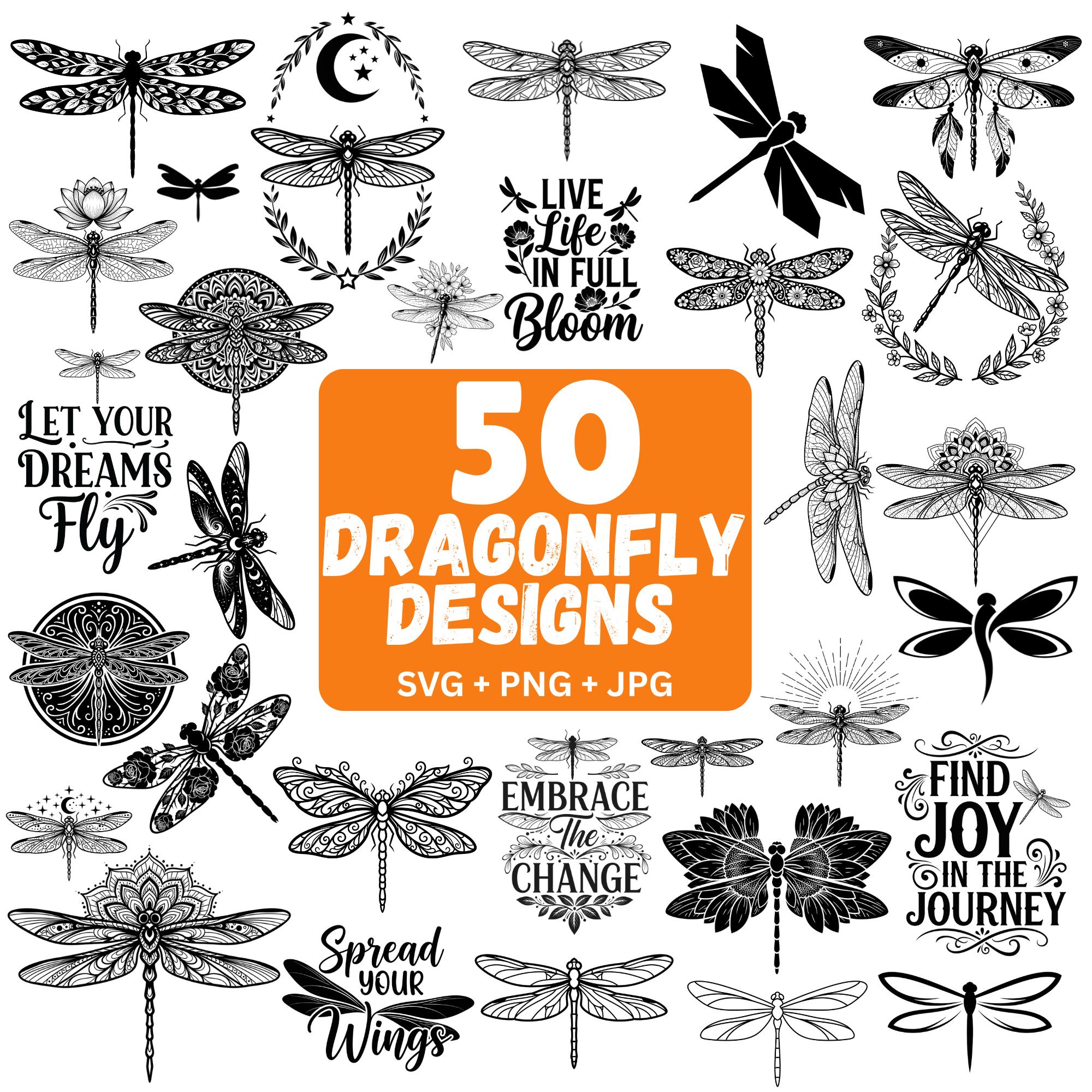 Dragonfly SVG Bundle, 50 Nature Designs for Cricut (svg, Png, Jpg) - Etsy