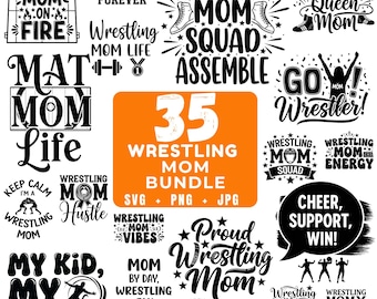 Wrestling Mom SVG Bundle | 35 Designs for Cricut & Silhouette