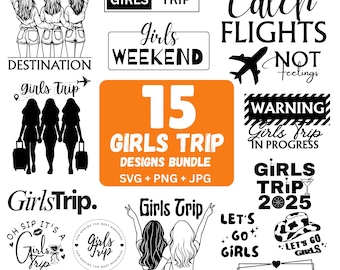 Girls Trip 2026 SVG Bundle, Besties Vacation Designs (Digital Download)
